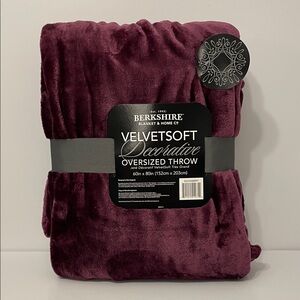 Berkshire VelvetSoft Decorative Throw - Deep Purple/Burgundy